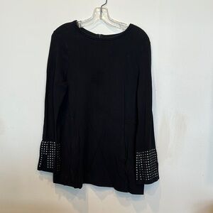 Nic& Zoe Black Embellished Knit Tunic